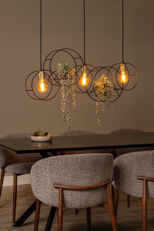 Lucide CIRCLE - Suspension - 3xE27 - Noir - ambiance 1